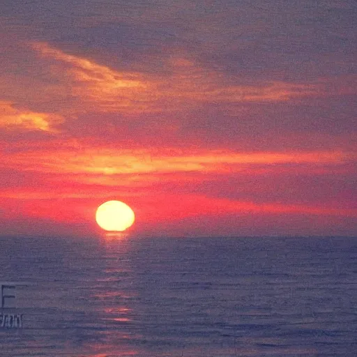 Image similar to a sunset while the sun explodes