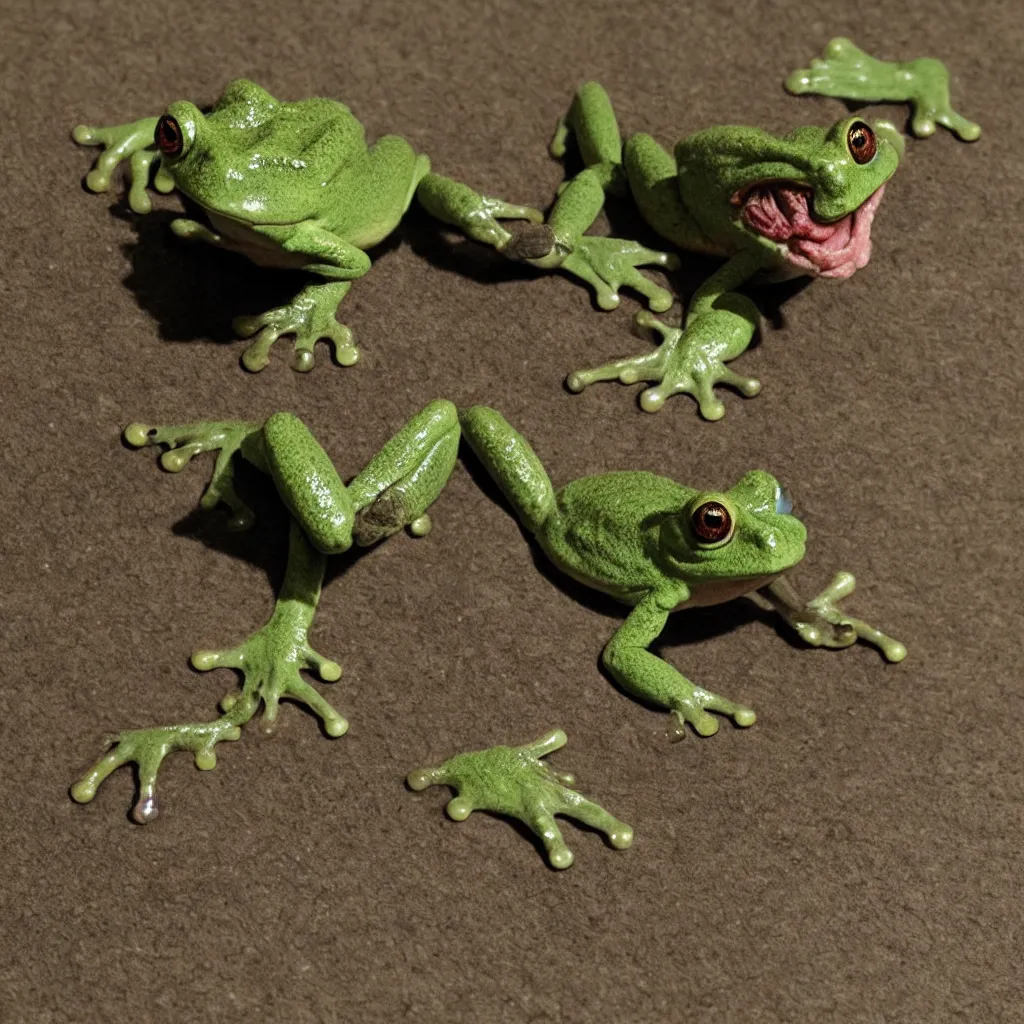Prompt: horrifying frog creature, necromorph, fangs