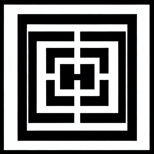 Prompt: minimal geometric symbol by karl gerstner, monochrome, symmetrical