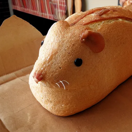 Image similar to rat made out of bread