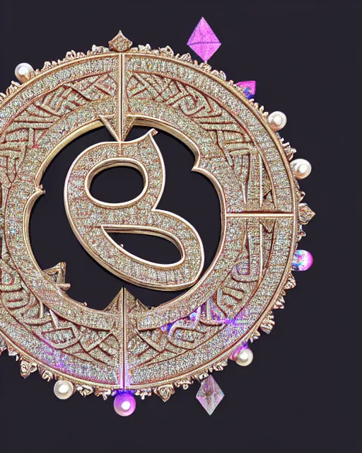 Image similar to 3D render of Hindi devanagari sanskrit calligraphy carved in iridescent bismuth crystal , swarovski studded words in metallic and diamond sparkle, hindi text, indian script, pearls, diamonds, opal, bvlgari, ultra realistic, sharp focus, symmetric, 8k high definition, insanely detailed, intricate, elegant, Hajime Sorayama, Octane render, unreal engine,