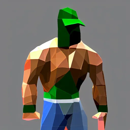 Image similar to Low poly John Cena PS1 style graphics