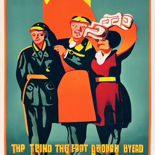 Image similar to propaganda poster for the big toe band