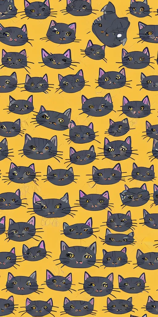 Image similar to seamless pattern of cute cats symmetrical, repeating 3 5 mm photography