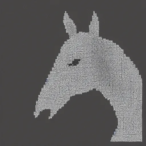 Image similar to horse, drawn with dots, art, minimalist, simple,