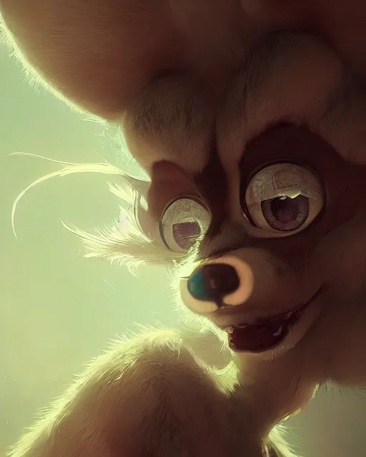 Image similar to a beautiful portrait of a cute anthropomorphic humanoid original fursona fantay character. big eyes. character design by cory loftis, fenghua zhong, ryohei hase, ismail inceoglu and ruan jia. volumetric light, detailed, rendered in octane