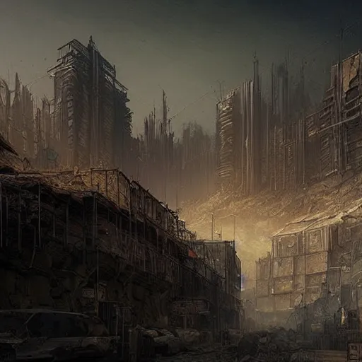 Image similar to post-apocalyptic desert city Los Angeles, concept art, by greg rutkowski, by Gustave Dore