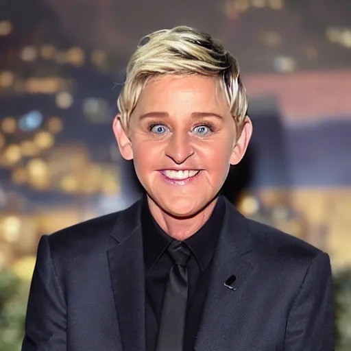 Image similar to ellen degeneres mixed with jay leno