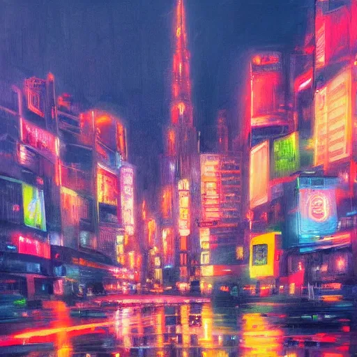 Prompt: Neon city, Sergey Zabelin,