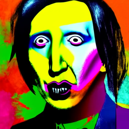 Prompt: an extremely psychedelic portrait of marilyn manson as andy warhol, surreal, lsd, face, detailed, intricate, elegant, lithe, highly detailed, digital painting, artstation, concept art, smooth, sharp focus, illustration