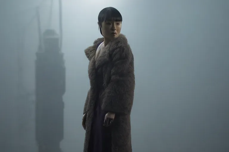 Prompt: rinko kikuchi in a still of the movie blade runner 2 0 4 9 ( 2 0 1 7 )