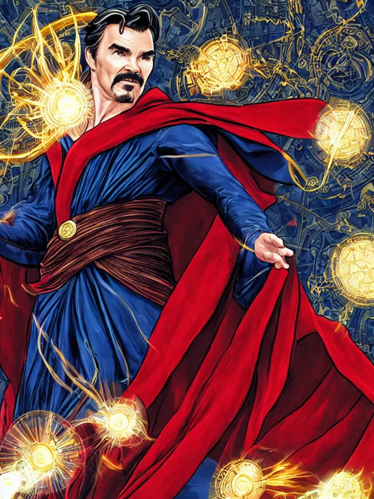 Prompt: Burt Reynolds as Doctor Strange