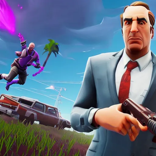 Image similar to saul goodman in the video game fortnite