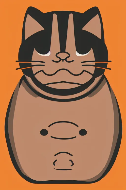 Image similar to Portrait of a cat as a sumo wrestler, sticker, colorful, illustration, highly detailed, simple, smooth and clean vector curves, no jagged lines, vector art, smooth