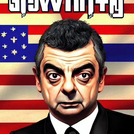 Image similar to “Rowan Atkinson in GTA V, cover art by Stephen Bliss, Boxart, loadscreen”