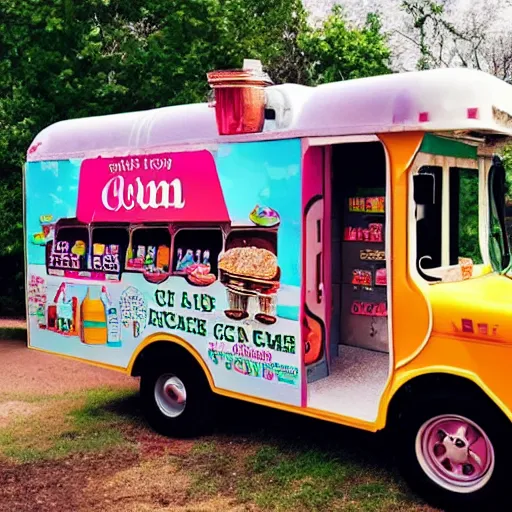 Prompt: ice cream truck menu for adults