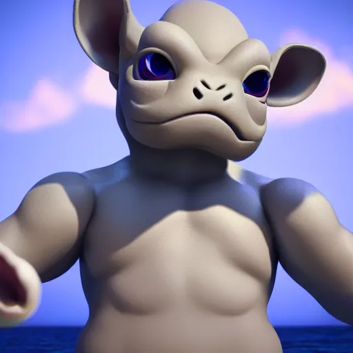 Prompt: photography of a realistic machop animal, ultra detailed, 8 k, cinematic lighting, natural background, trending on artstation, pokemon