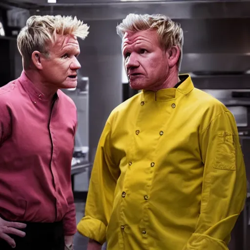 Prompt: Gordon Ramsay shouts at Walter White, 4k image, highly detailed