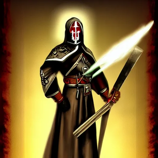 Image similar to « war hammer priest, digital art »