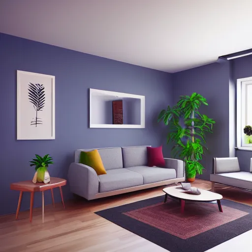 Image similar to small isometric living room, octane render, amazing colors, bloom, hdri, 8k high quality, trending on art station