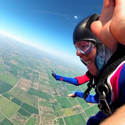 Prompt: first person point of view of skydiving