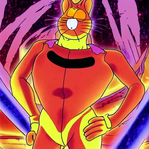 Prompt: garfield third impact, neon genesis evangelion, anime