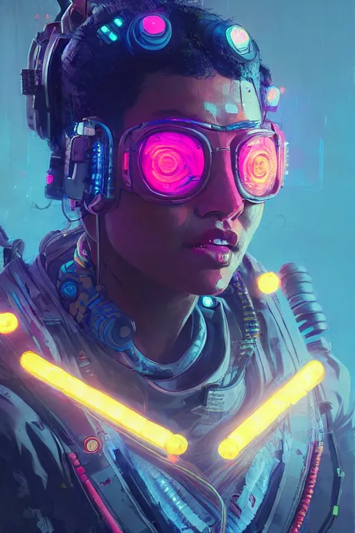 Prompt: lifeline from apex legends, cyberpunk futuristic neon. decorated with traditional japanese ornaments by ismail inceoglu dragan bibin hans thoma greg rutkowski alexandros pyromallis nekro rene maritte illustrated, perfect face, fine details, realistic shaded, fine - face, pretty face