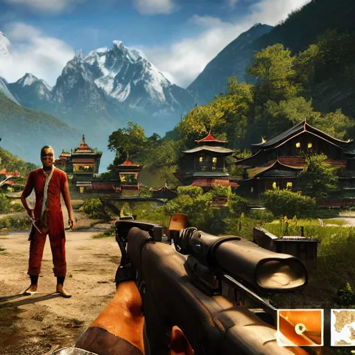 Prompt: far cry 4 shangrila, shangri li, fc 4