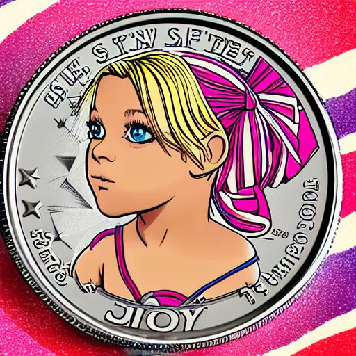 Image similar to jojo siwa on the american 2 5 cent coin