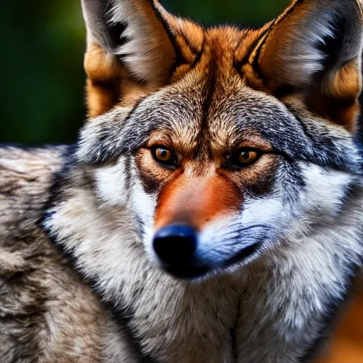 Image similar to professional photograph of a gray tawny red wolf, high quality, hd, 8 k, 4 k, magnificent, award - winning, nature, nature photography, awe - inspiring, highly detailed, amazing