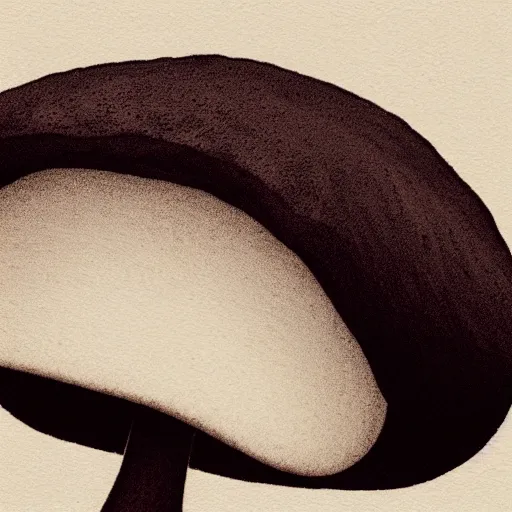 Image similar to one mushroom cap, bottom view, no stipe, black background, hyper realistic, 8k, epic composition