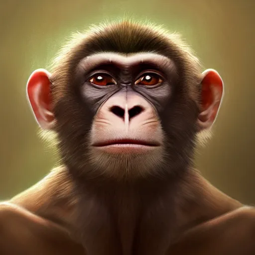 Image similar to portrait of a monkey crying , digital art by Mandy Jurgens and Irina French and Heraldo Ortega and Janice Sung and Julia Razumova and Charlie Bowater and Aaron Griffin and Jana Schirmer and Guweiz and Tara Phillips and Yasar Vurdem and Alexis Franklin and Loish and Daniela Uhlig and David Belliveau , hyperdetailed, artstation, cgsociety