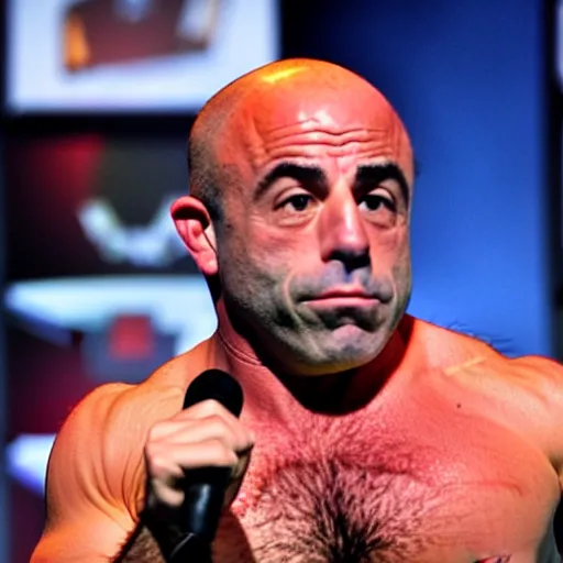 Image similar to joe rogan with super saiyan hair