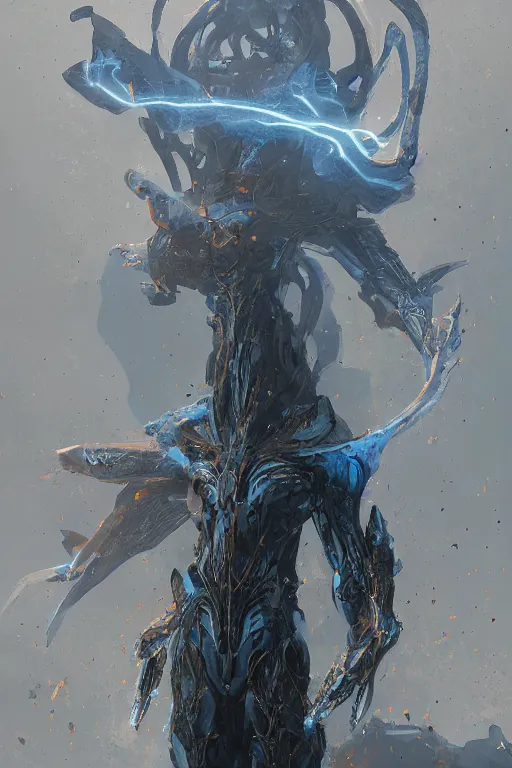 Prompt: the sentinel artwork by Eddie Mendoza, gigantic ethereal entity wielding magic, particle effects, bloom, intricate, elegant, looming figure