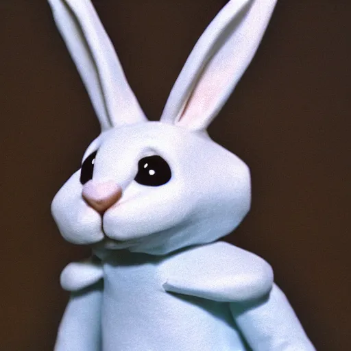 Image similar to the rabbit donnie darko, claymation,