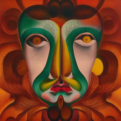 Image similar to floral face portrait by leonetto cappiello and wojciech siudmak and ernst fuchs, anni albers, oil on canvas