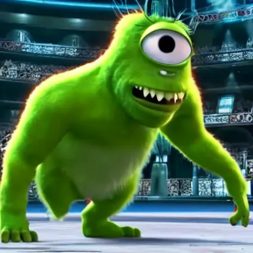 Prompt: mike wazowski from monsters inc. in tekken