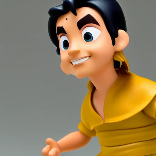 Prompt: pixar 3 d aladdin as nendoroid, side view, 8 k hd dof, kodak film,