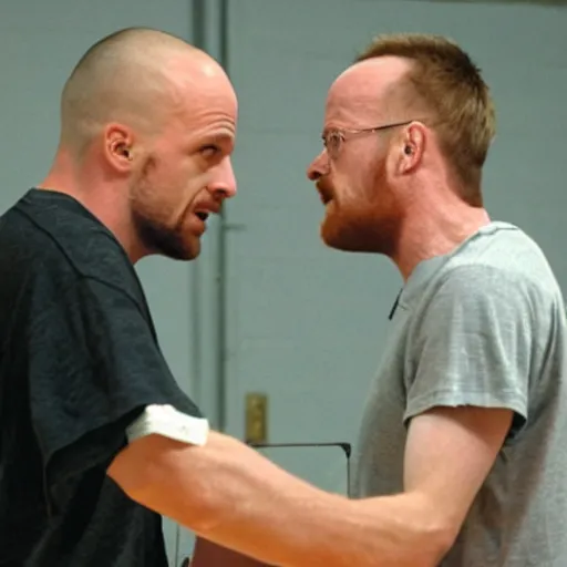 Image similar to Jesse Pinkman and Walter White play basketball together