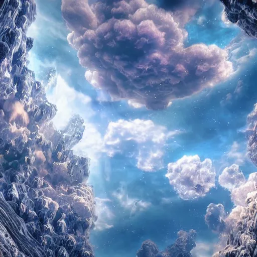 Image similar to the heavens above, 4 k, intricate detailed, jaw dropping, gorgeous, surreal, octane render