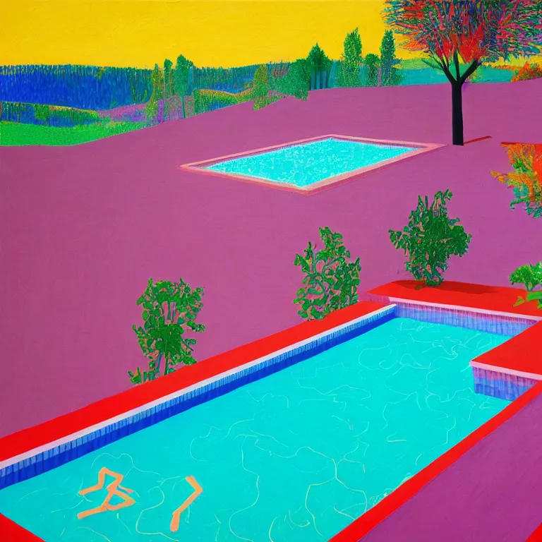 Image similar to dreaming from a new economy and a new financial system for many dollars and bitcoins, painted by David Hockney, airbrush