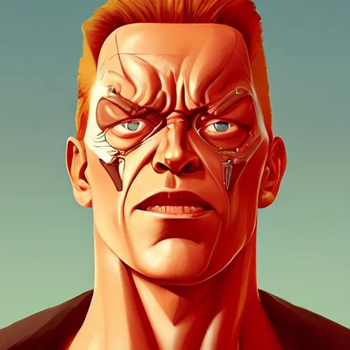 Image similar to face icon stylized minimalist the terminator, loftis, cory behance hd by jesper ejsing, by rhads, makoto shinkai and lois van baarle, ilya kuvshinov, rossdraws global illumination