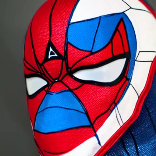 Prompt: captain america with spiderman mask, photo