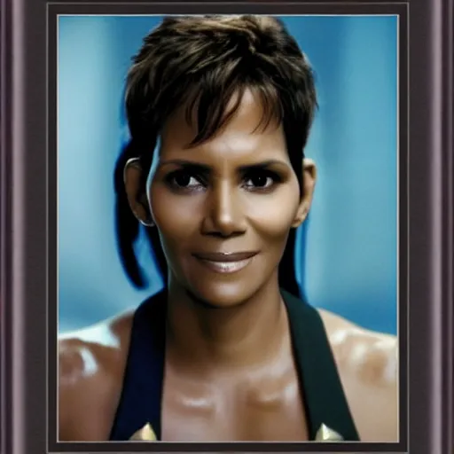 Prompt: a beautiful full body photograph of halle berry as a star fleet officer from star trek next generation, symmetrical face, extreme realism and detail, 8 k, completely framed, direct lighting, 3 5 mm photo, photorealistic, sharp focus