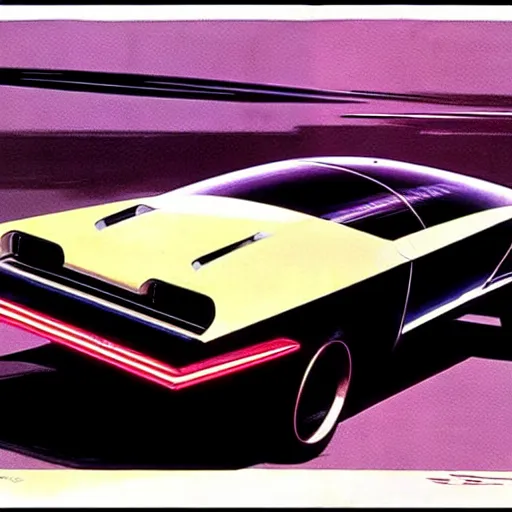 Image similar to concept art for a car that releases clouds of poisonous gas, painted by syd mead, high quality