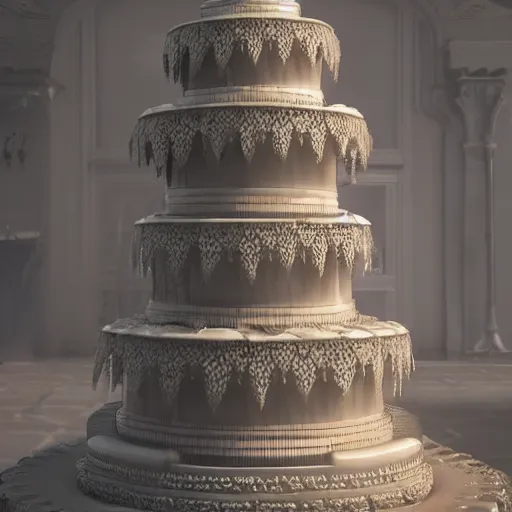 Image similar to hyperrealistic wedding cake themed like mario kart, stunning 3 d render inspired by istvan sandorfi & greg rutkowski & mike judge, perfect symmetry, dim volumetric cinematic lighting, 8 k octane comprehensive render, extremely mega hyper - detailed and lifelike attributes & atmosphere, intricate, realistic flesh texture, masterpiece, artstation, stunning,