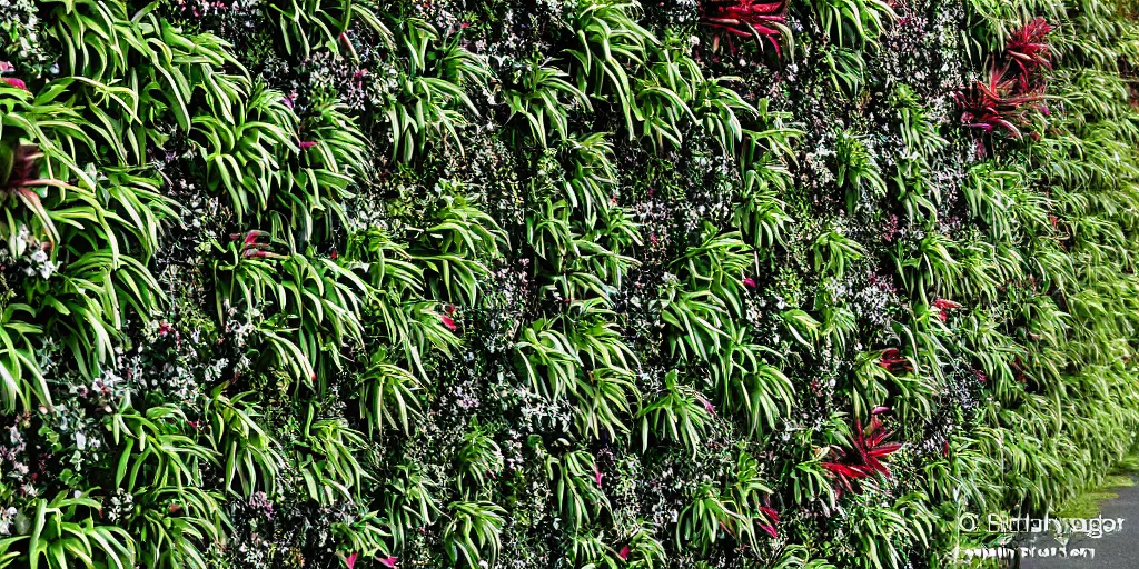 Image similar to a living wall made of new zealand endemic plant species on a suburban street in wellington, new zealand. astelia, metrosideros, griselenia