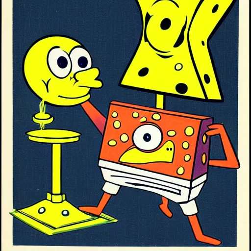 Image similar to vintage 1950s illustration of SpongeBob