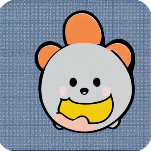 Image similar to cartoon diecut sticker of cute kawaii cheese with white border and light gray background