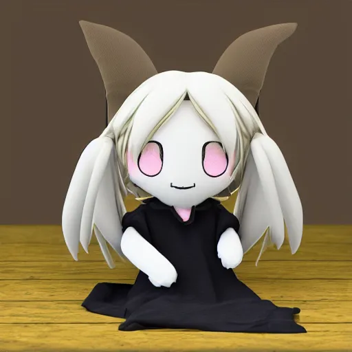 Prompt: cute fumo plush of a cat girl casting a summoning spell, witch, focus, vray